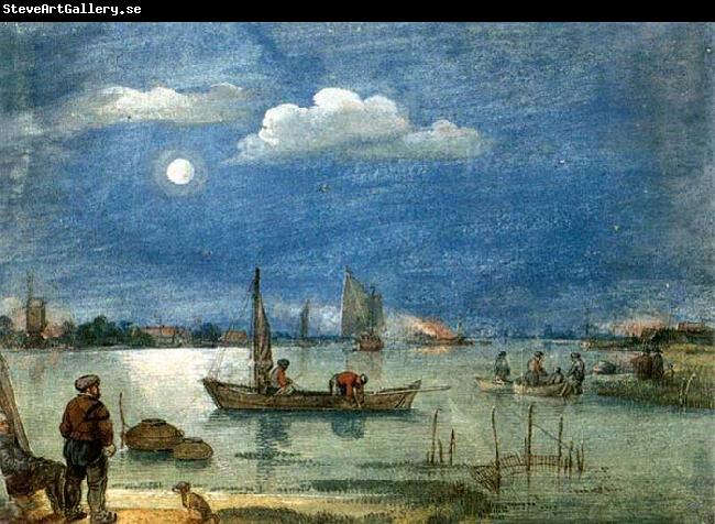 AVERCAMP, Hendrick Fishermen by Moonlight